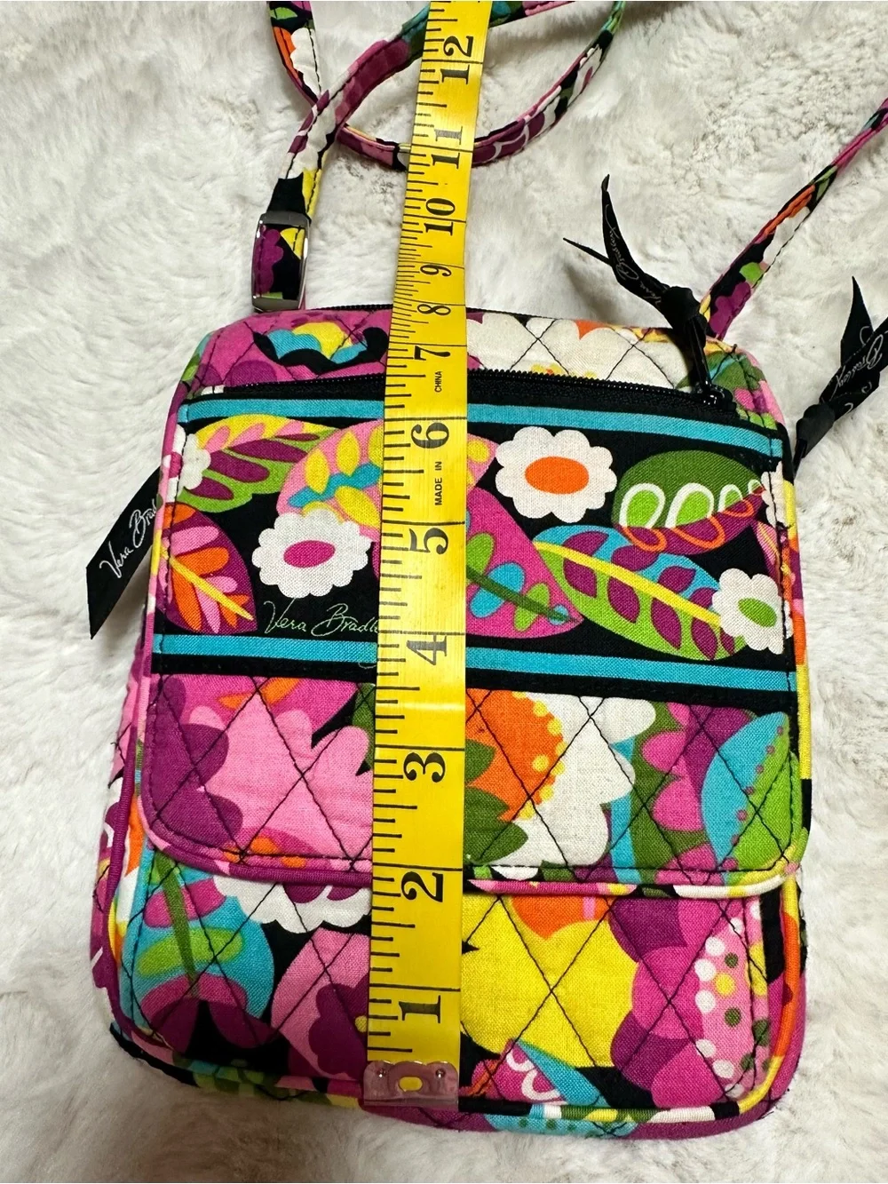 Vera Bradley Pink Multi Quilted Floral Crossbody Bag